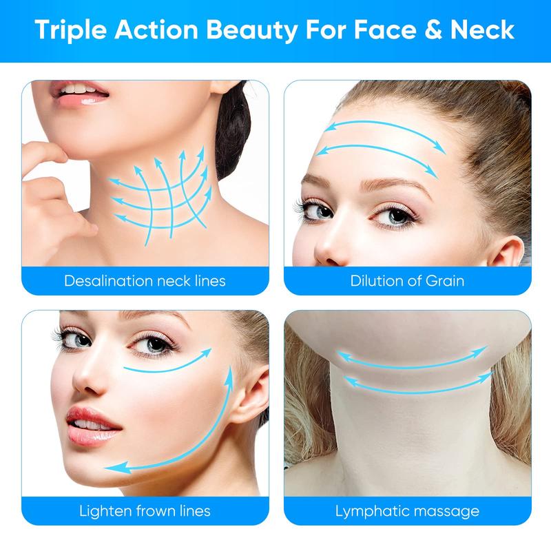 1 Piece Face Massager,4-in-1 Anti-Aging Face and Neck Massager,Facial Massager for Skin Care, Smoothing Wrinkles, Firming Skin and Reducing Double Chin