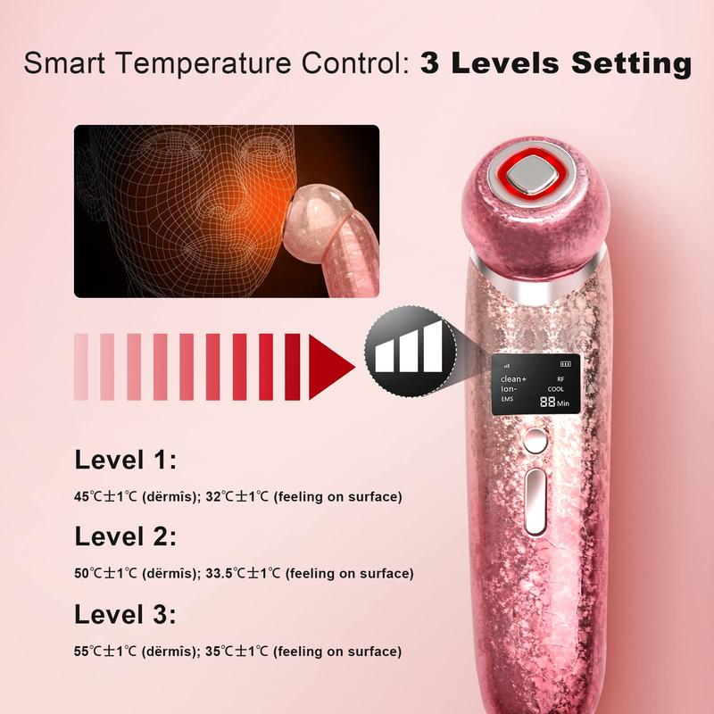 Christmas Gift Facial Massager Face Skin Care Device High Frequency Vibration Face Lifting Device EMS Microcurrent Skin Rejuvenation Light Therapy Anti Aging Cream Obsorbing and Deep Cleaning