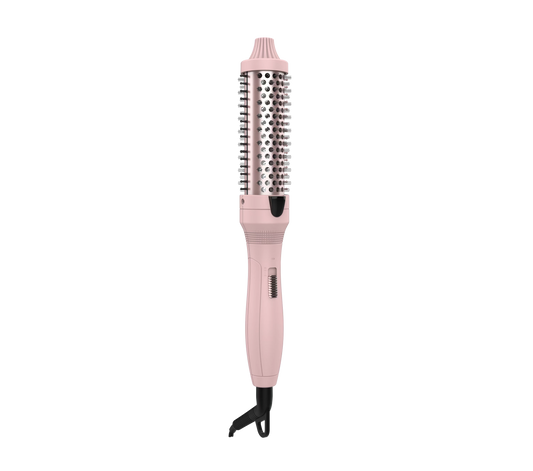 Heated Curling Ionic Curling Iron Volumizing Brush Quick Heating Makes Hair Silky Smooth Dual Voltage Travel-Friendly Straightening Round Design